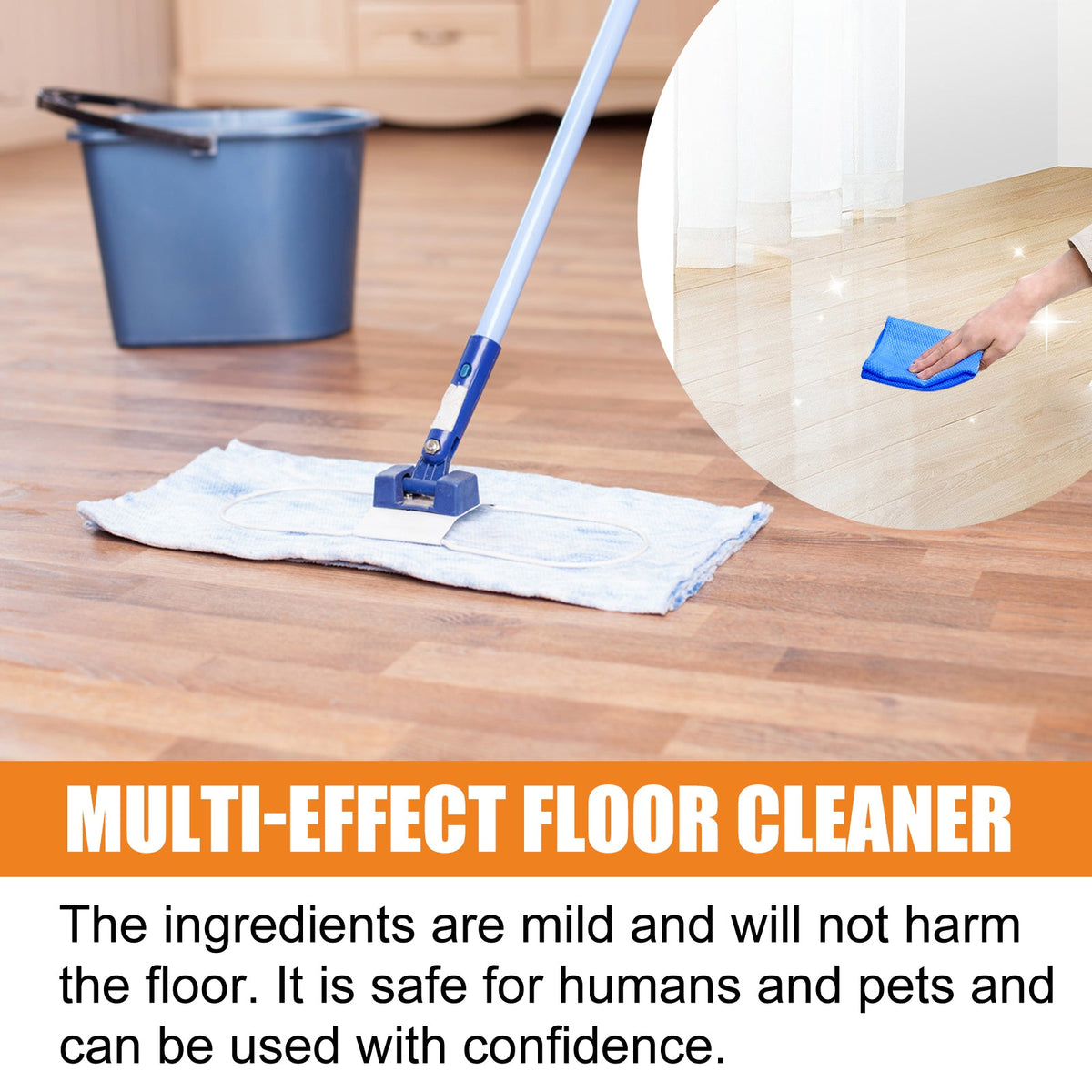 Multi-Effect Floor Cleaner, Gently Clean Floor Tiles Wooden Furniture Stubborn Dirt Stains