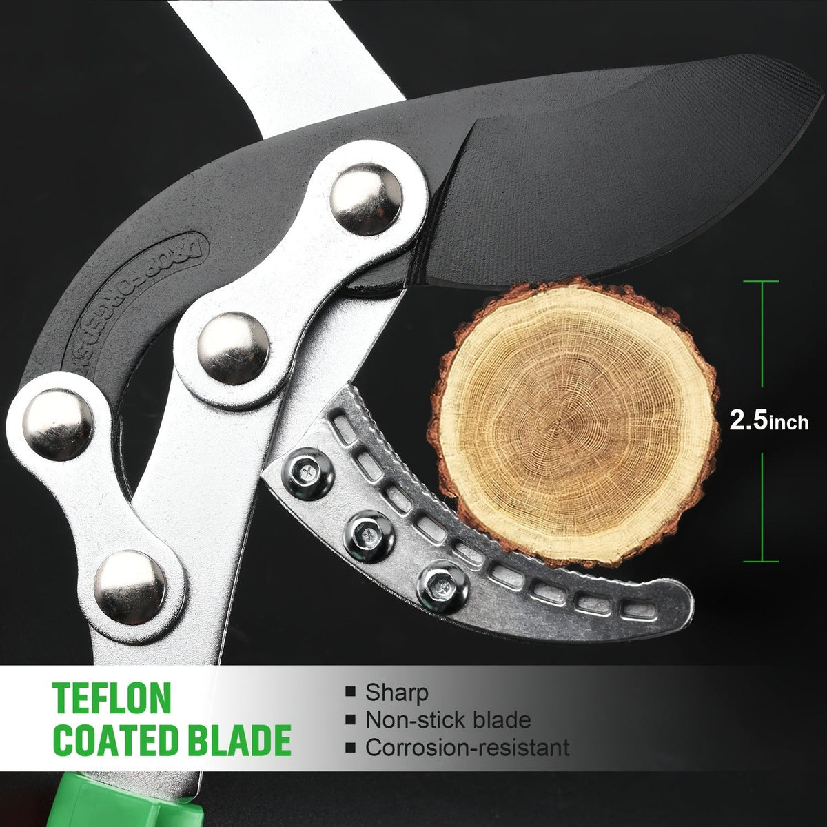 Long Reach Pruning Shears 18-38 Inch Extendable – Non-Stick Steel Blades Cut 2" Branches, Shock-Absorbing Handle — image 19