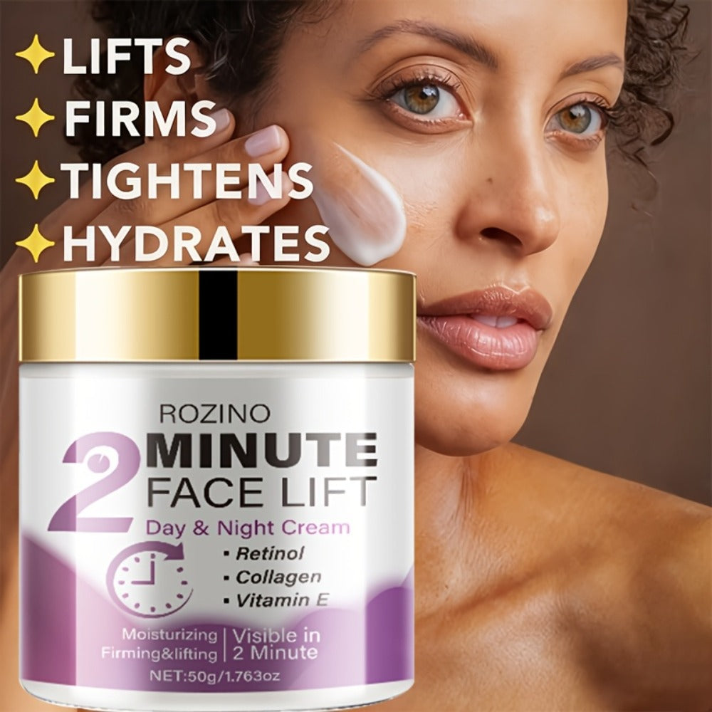 Face Lift Cream with Retinol Collagen Hyaluronic Acid Turmeric Vitamin C E Protein Day Night All Skin Types Alcohol Free 50g 