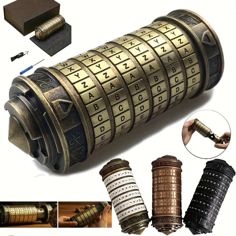 Brain Teaser Combination Lock Puzzle Gift Set, Retro Mini Lock Brain Game for Adults Teens — image 1