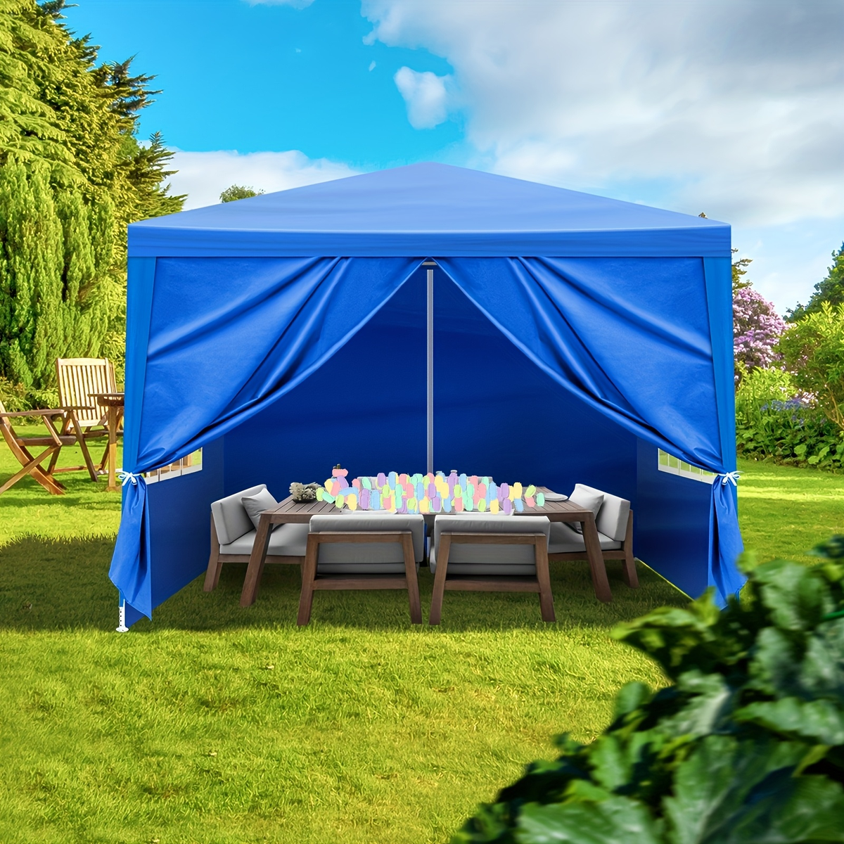 PE Fabric 10x10ft Canopy Tent with No-Wall, Three-Sidewall or Four-Sidewall Package Options — image 10