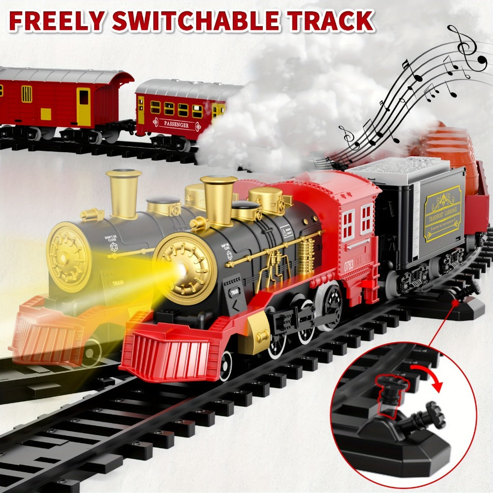 Christmas Train Set for Kids, 43PCS Electric Train Toy with Smoke, Lights & Sound, 6 Cars & 28 Tracks — image 6