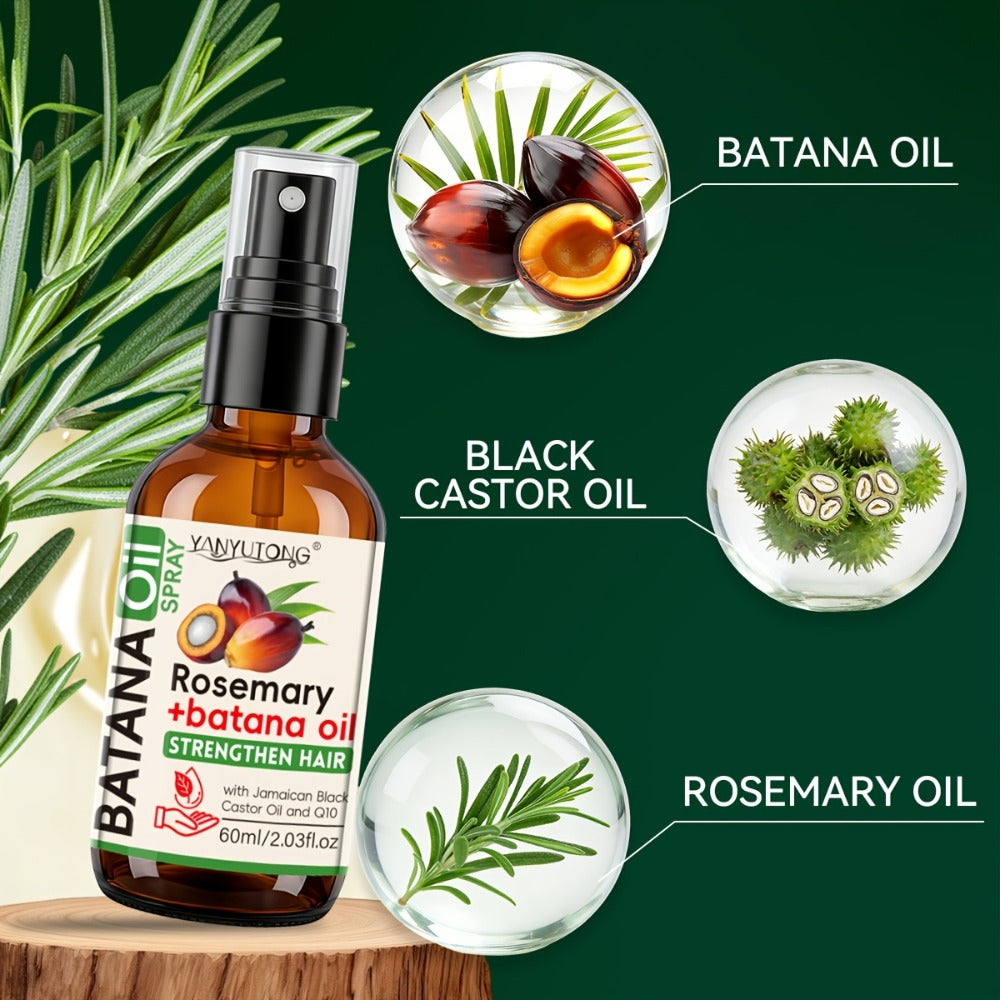 Batana & Rosemary Essential Oil Hair Spray 2.03oz, Deep Scalp & Damaged Hair Treatment, Nourishing Formula from Honduras — im