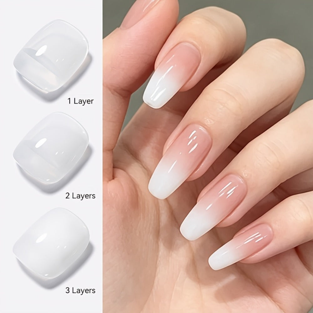 Gel Nail Polish in 10ml Translucent Jelly with 6 Milky, Snow-Glitter and Nude Shade Options — image 5