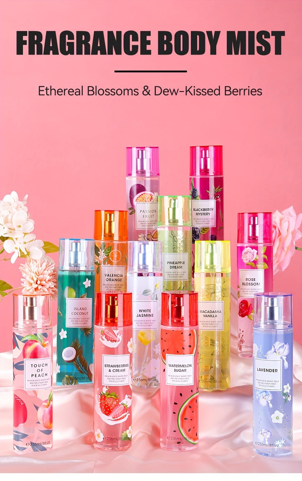 Two-Piece Fruit Scent Body Mist Set, 8 fl oz / 236ml Bottles in Nine Exact Matching Scent Options — image 17