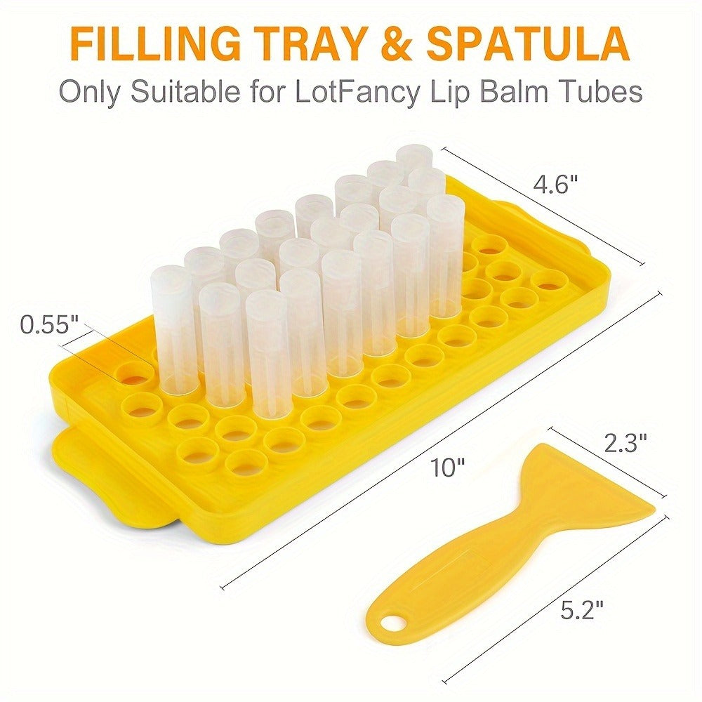 Empty Lip Balm Tubes 50 Pack with Filling Tray & Spatula, 5.5ml Clear BPA Free DIY Lip Balm Making Kit, Food — image 13