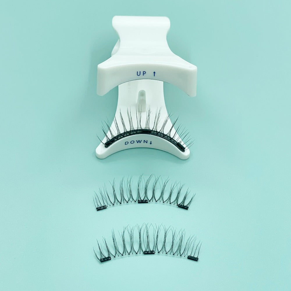 CX159-1 Natural-Style Magnetic False Eyelash Pair with White Curved Applicator and Round Case — image 7