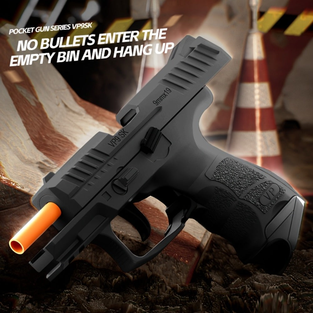VP9 Bullet Toy Gun Pistol with Shell Ejecting System, Upgraded Semi-Auto Foam Blaster for Boys, Outdoor Shooting Game — image