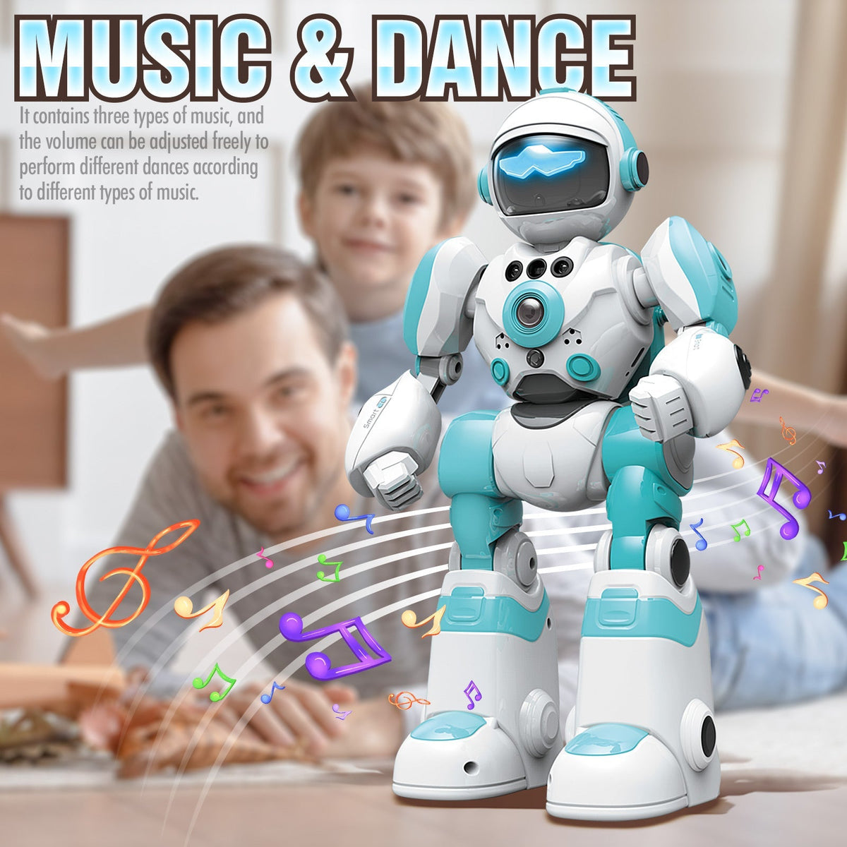Gesture Control RC Robot Toy for Kids, Voice Recording, Programming, EMO LED Infrared Intelligent Interactive Robot — image 2