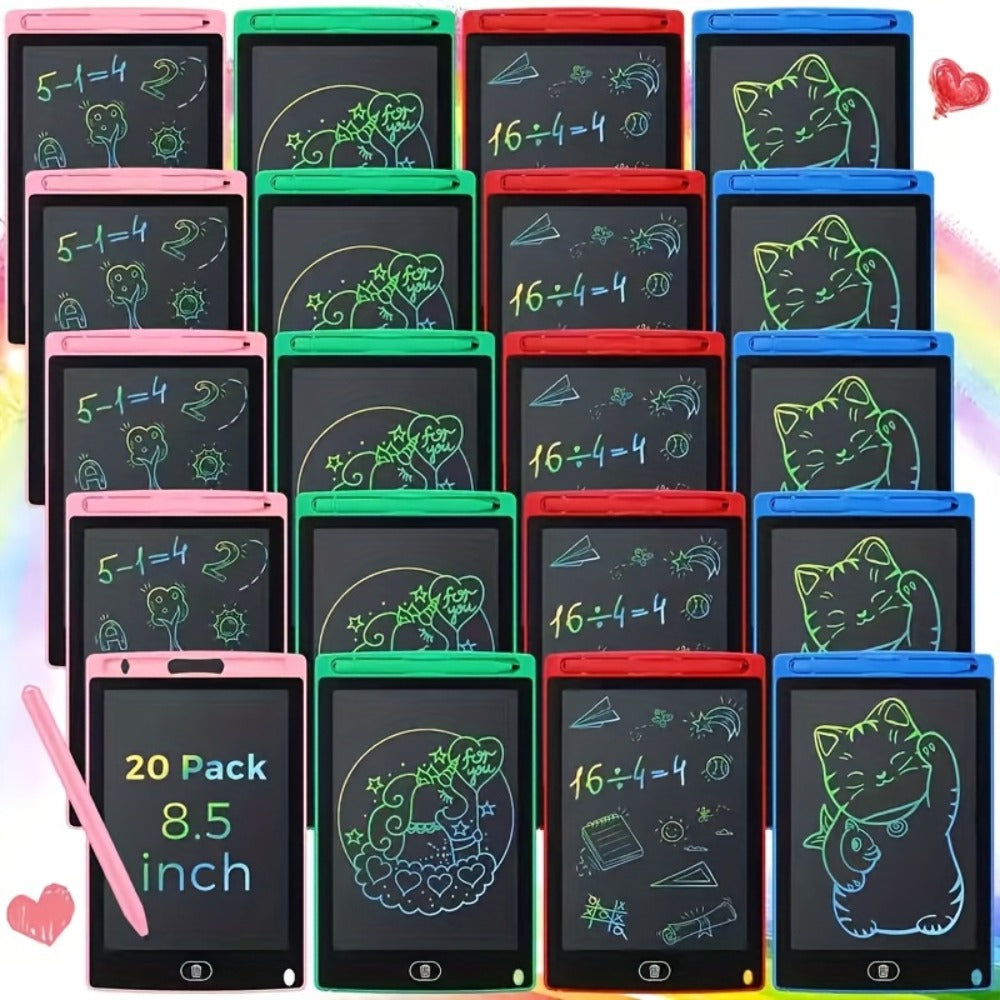 8.5-Inch LCD Drawing Tablets in 10- or 20-Piece Packs with Styluses and Multicolor Frames for Group Drawing — image 1