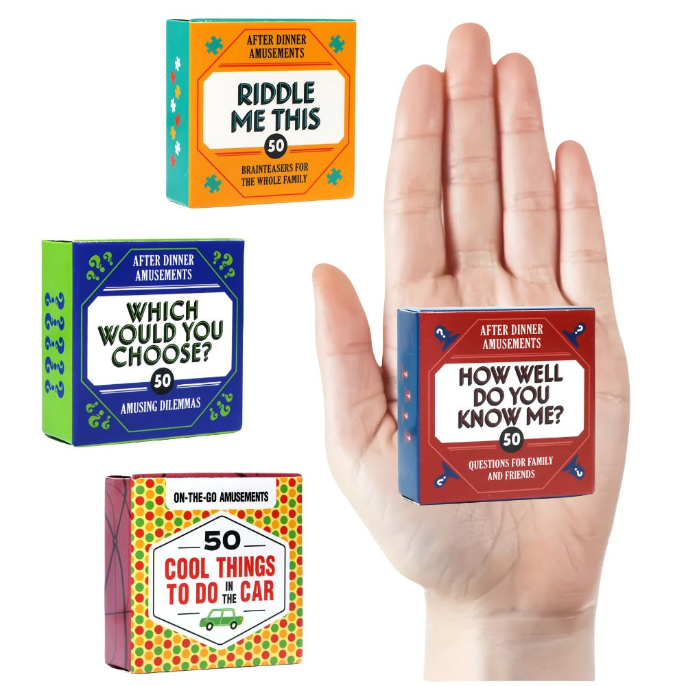 After Dinner Amusements Card Game Set with Four Mini Boxes and 200 Total Prompts Across Four Themes — image 3