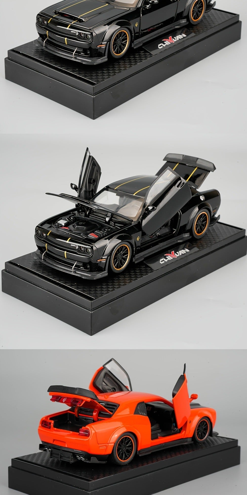 1:32 Scale Dodge Hellcat Die-Cast Metal Car Model with Openable Doors & Display Base, Collector Diecast Vehicle — image 11