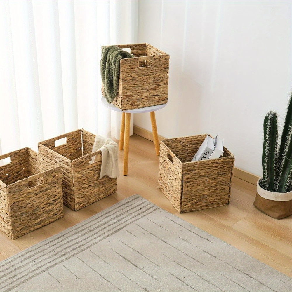 Water Hyacinth Storage Baskets with Seagrass and Paper Rope Options in 2- or 4-Pack Cube Sizes — image 17