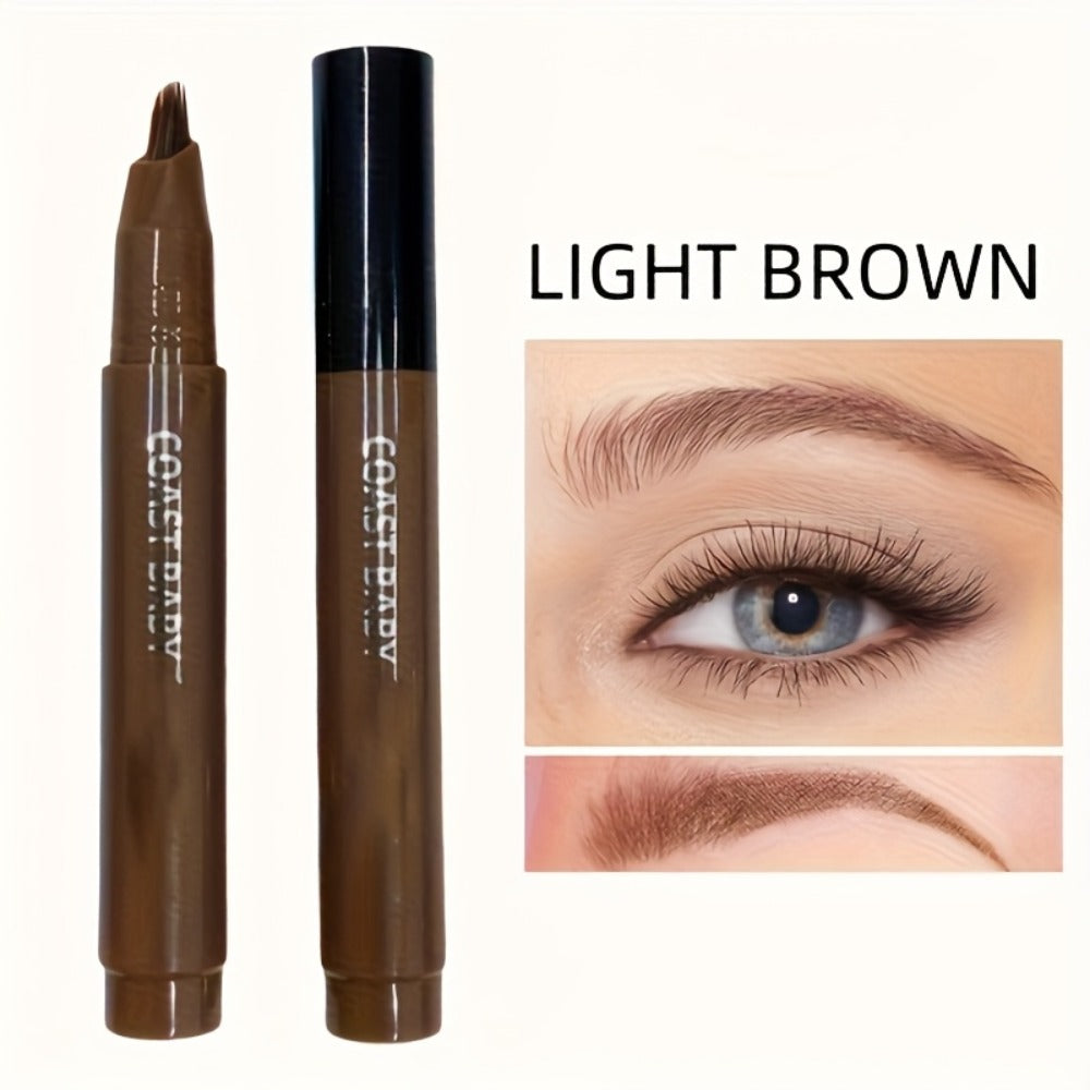 Four-Pack Multi-Fork Tip Eyebrow Pens in Four Color Labels with Capped Bodies and Approx. 11.3 cm Length — image 13