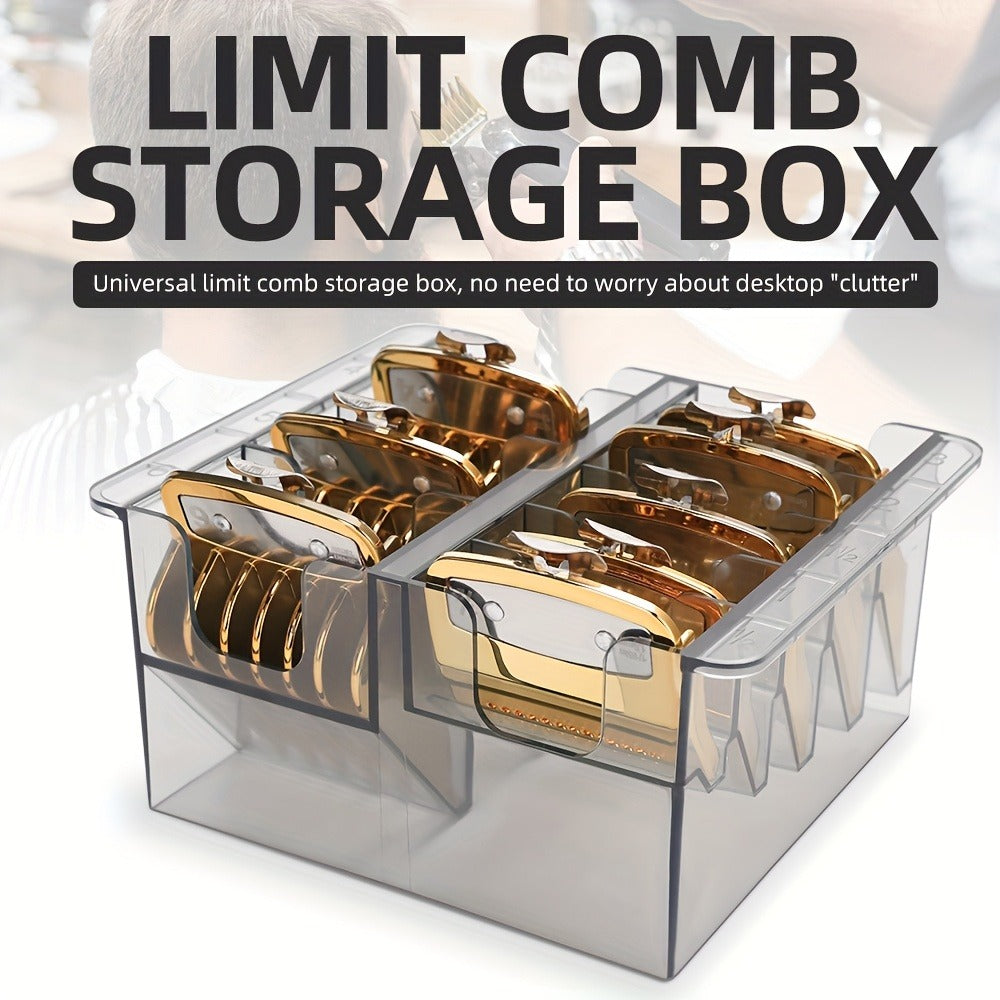Barber Tool Organizer 8-Slot Clear Plastic Storage Box for Grooming Accessories and Hair Clippers Scissors — image 2