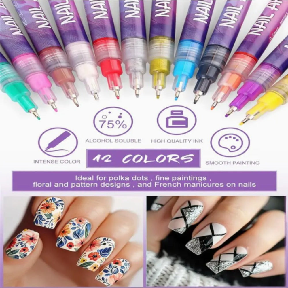 Nail Art Pens 24-Color Water-Based Marker Set with 0.5mm Fine Tips in a Boxed Multicolor Tray — image 5