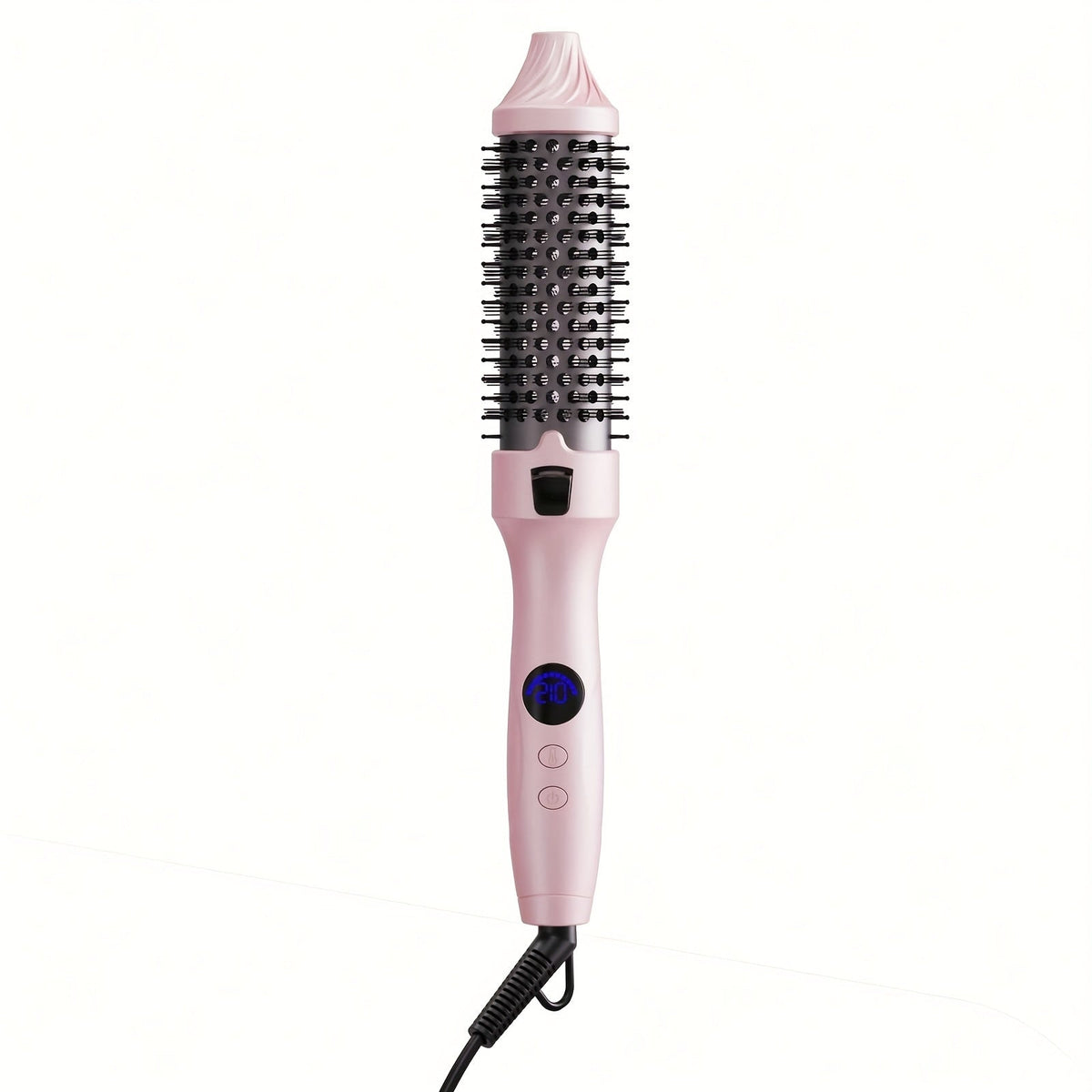 2-in-1 Hot Air Brush Straightener & Curler with Negative Ion Technology, Frizz-Free Blowout Brush with Adjustable Temp Contro