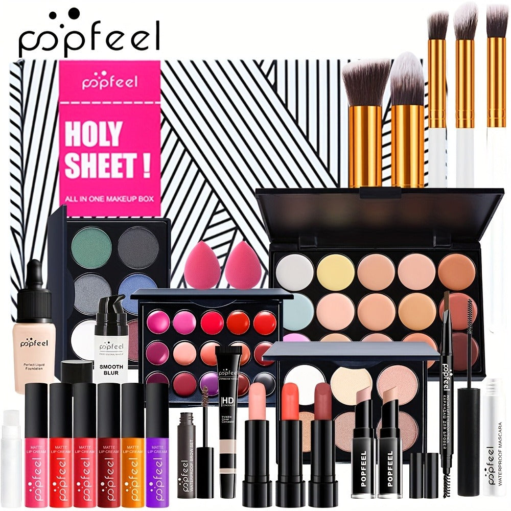 POPFEEL Makeup Kit Full Face Set, Multi-Shade Eyeshadow Palette, Professional Brushes & Pigmented Lip Color — image 3