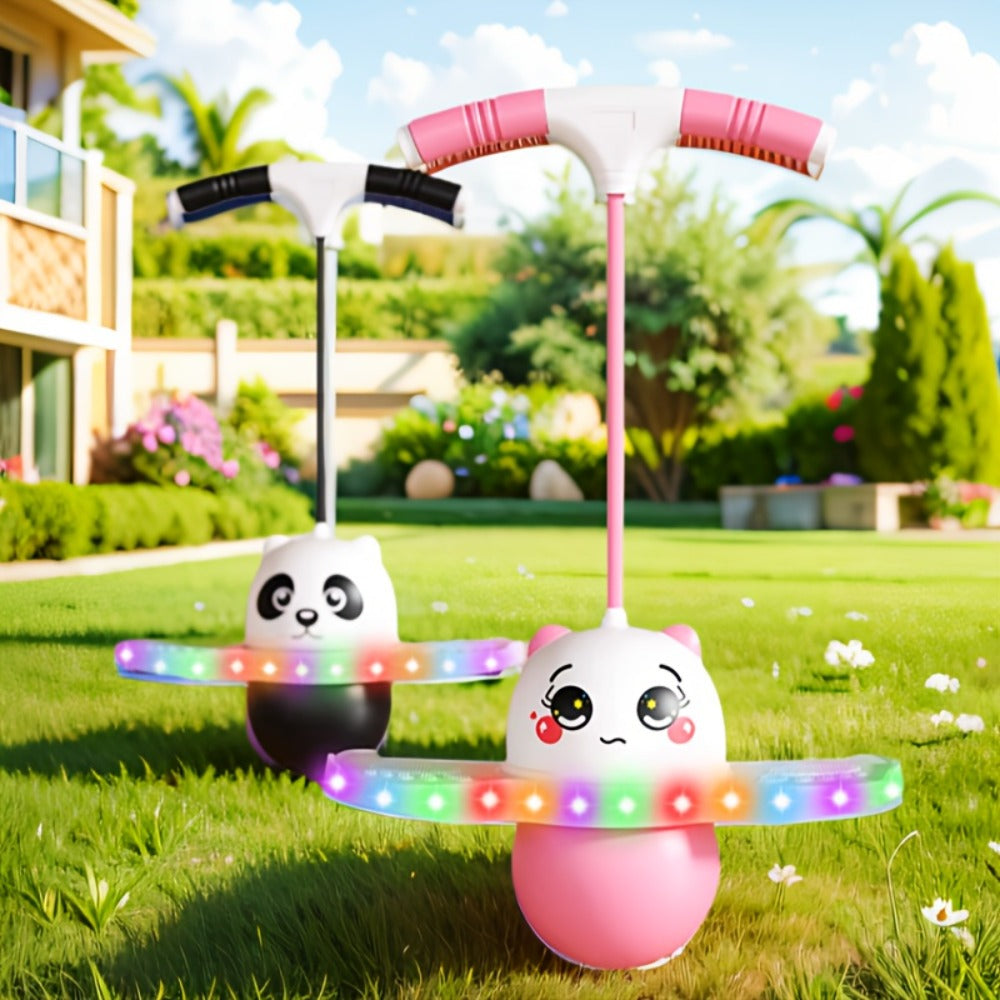 LED Pogo Ball with 80cm Handle, 43cm Bounce Board, Thick Pedals and Pink or Black Color Options — image 17