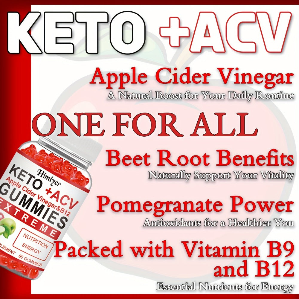 Dietary Supplement Apple Cider Vinegar Gummies with Vitamins B12 and B6 in One- or Three-Pack Options — image 6