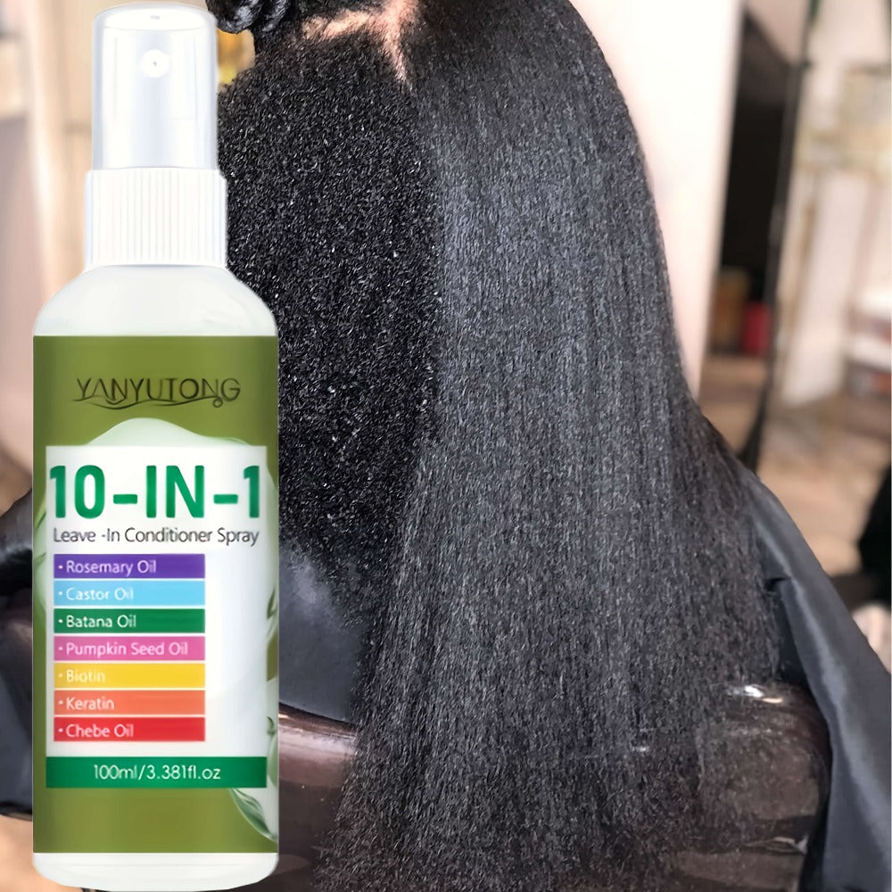 10-in-1 Hair Treatment Spray 100ml with Argan Oil Batana and Rosemary - Anti-Breakage Split for Bath Time, Home Spa and Perso