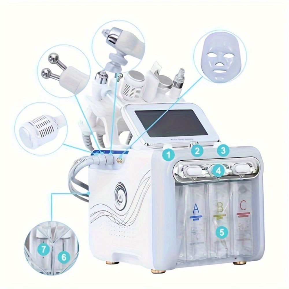Hydrogen Oxygen Microbubble Facial Machine 6-in-1 / 7-in-1, Dual Pump Deep Cleansing Skin Rejuvenation Beauty Device for Home