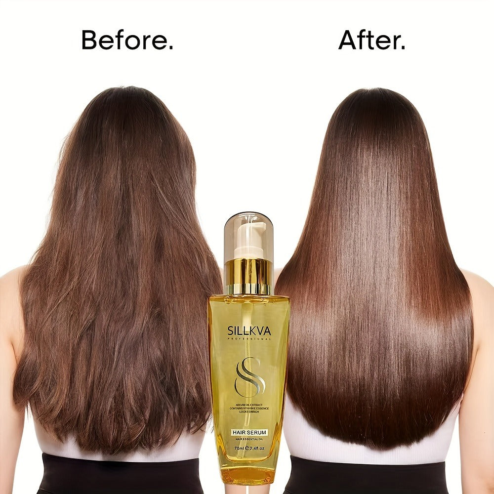 Argan Oil Hair Serum 2 Pack Anti-Frizz Nourishing Treatment for Dry Damaged Frizzy Flyaway Hair Moisturizing Smoothing Lightw