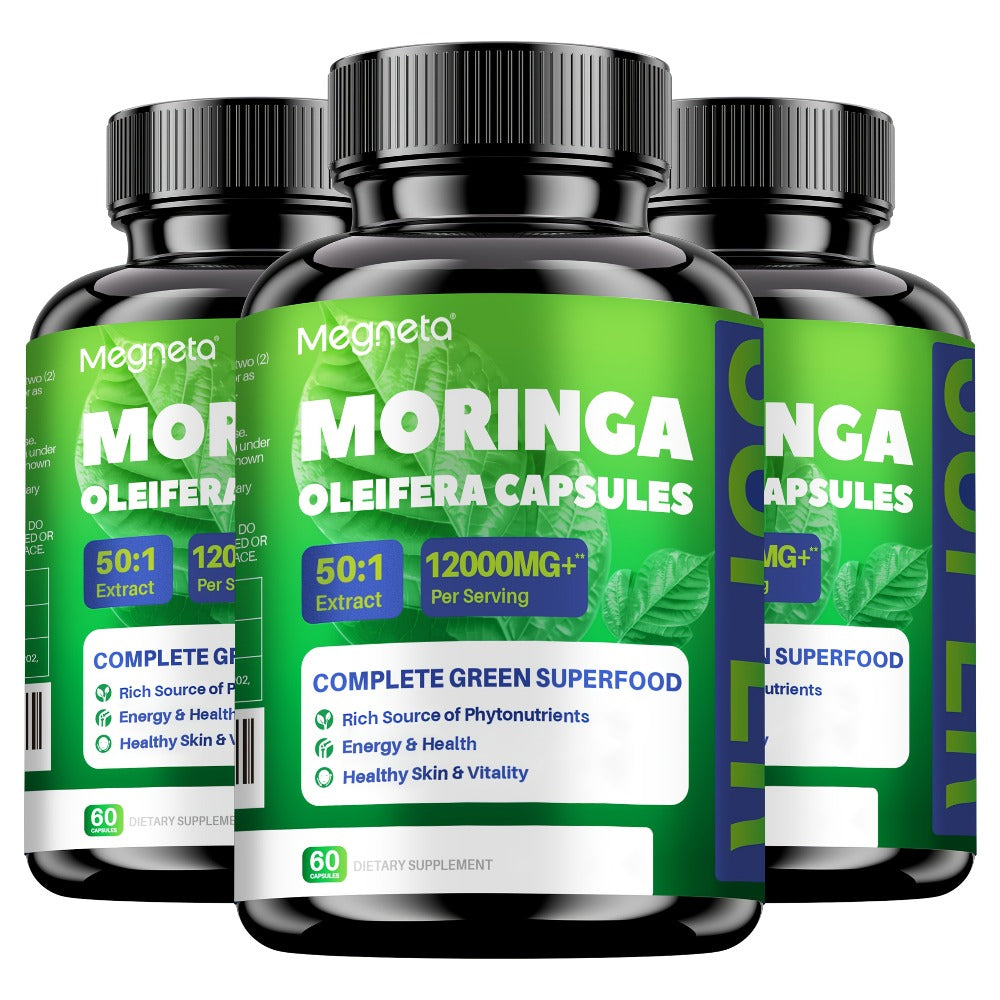 Herbal Supplements with Megneta Label, Moringa Oleifera 12000mg per Serving, 60 Capsules per Bottle — image 7