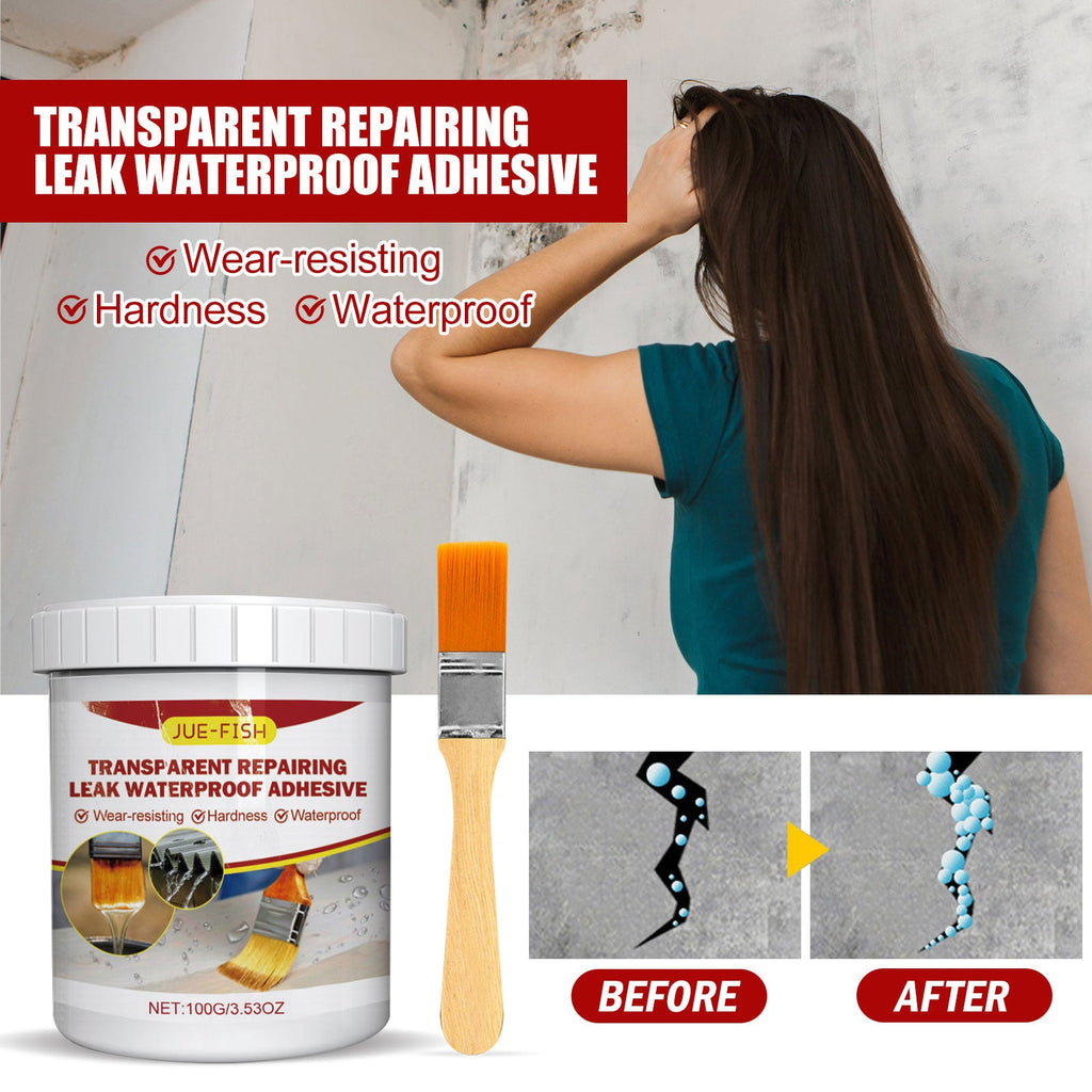 Transparent Leak Repair Waterproof Glue, Free Smashing Brick Toilet Kitchen Floor Tile Paint Waterproofing Agent