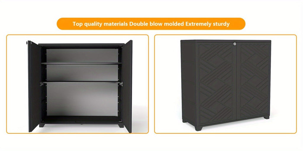 Outdoor Storage Cabinet with Doors & Metal Shelves, for Garden, Patio and Yard Use, with the Listed Configuration — image 21