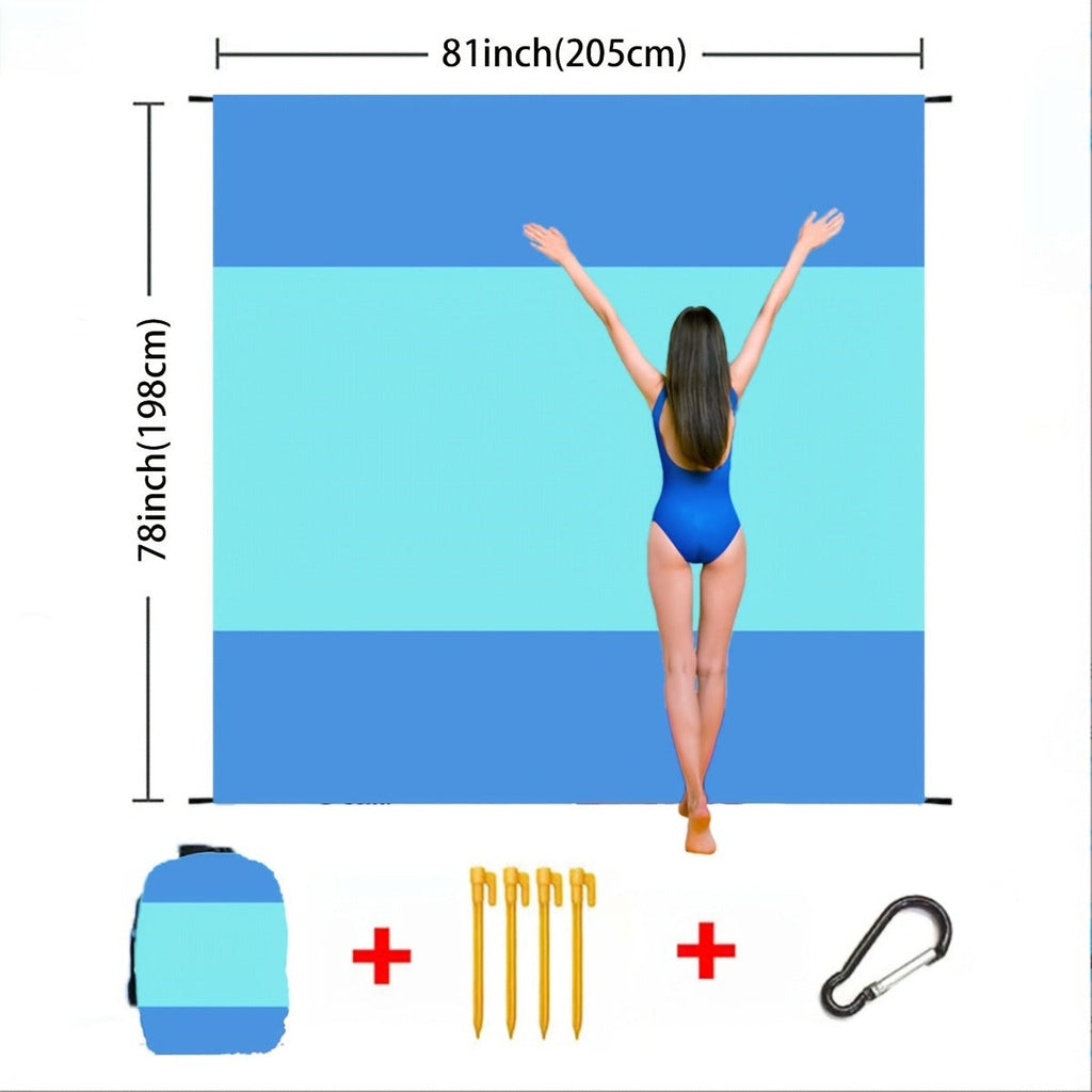 Printed Beach Mat with 19 Exact Size-and-Pattern Options, 198 x 205cm to 275 x 305cm with Stakes and Pouch — image 29