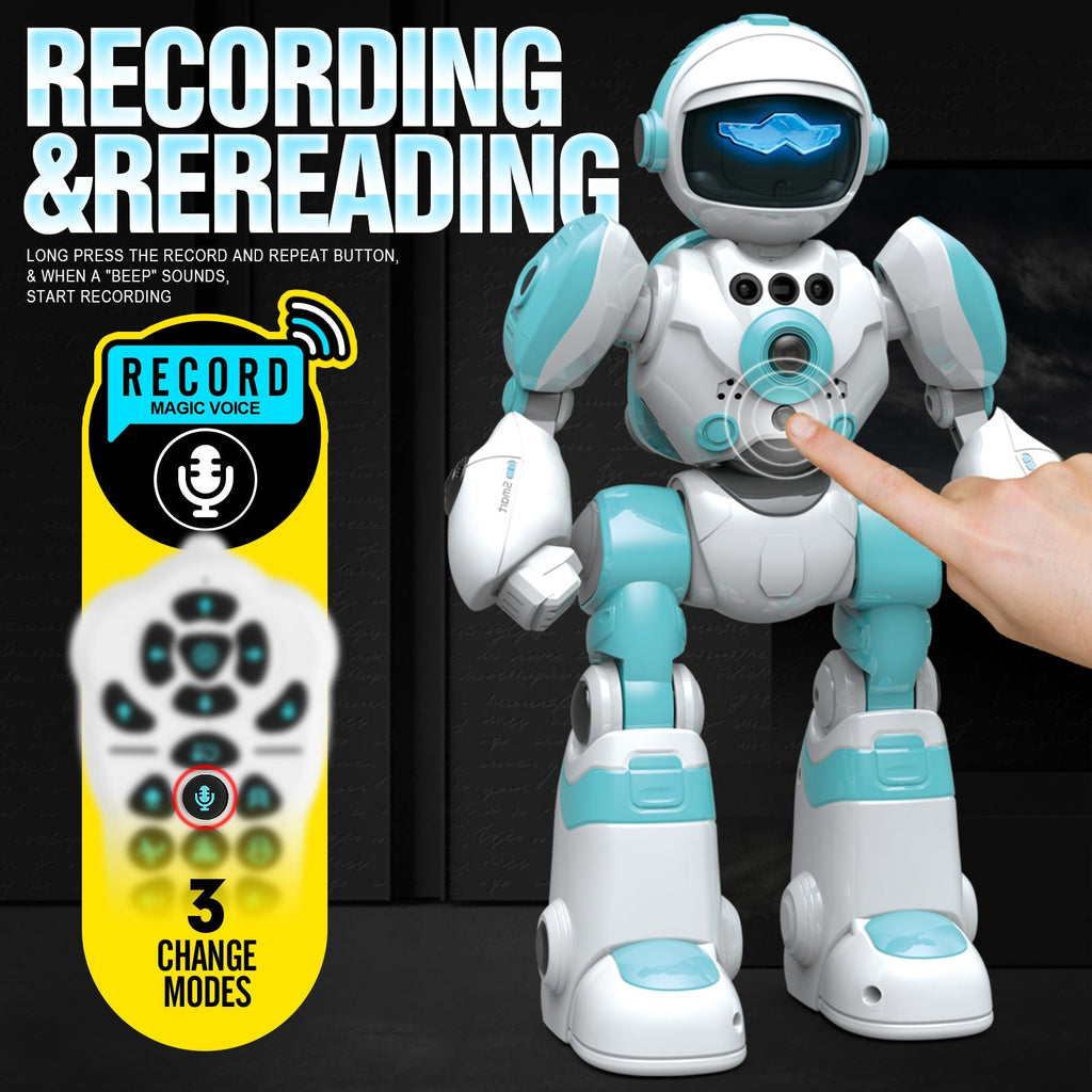 Gesture Control RC Robot Toy for Kids, Voice Recording, Programming, EMO LED Infrared Intelligent Interactive Robot — image 2