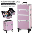 Makeup Train Case in a Lockable Aluminum Multi-Tier Design with Extendable Trays for Portable Salon and Travel Use — image 14