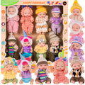Eight Mini Baby Dolls with 4-Inch Checkout Size, Assorted Knit Animal Outfits and 10.24-Inch Display Box — image 1