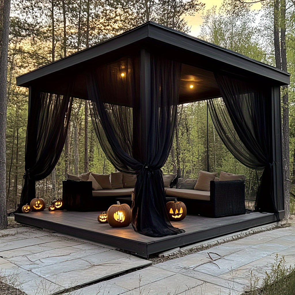 Outdoor Curtains | Sheer Mesh Rod Pocket Patio Gazebo Porch Wedding — image 19
