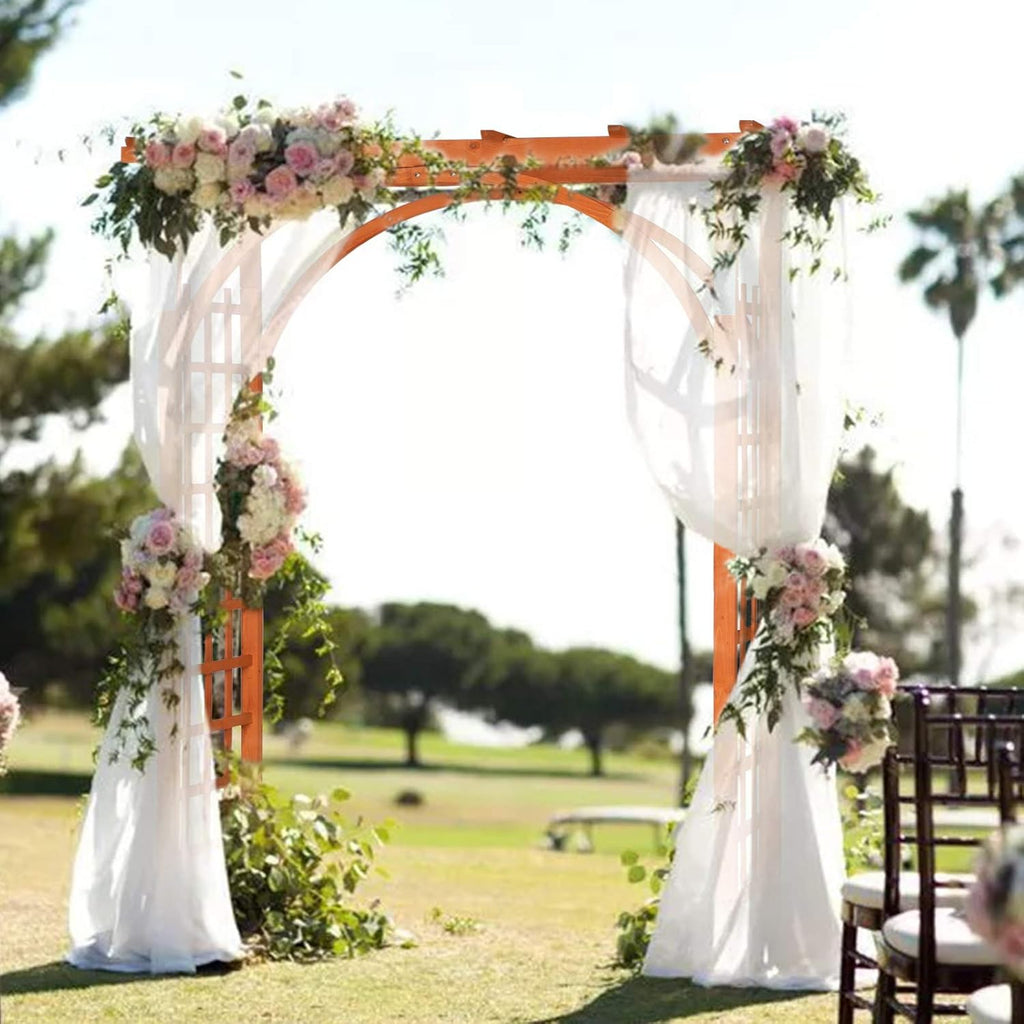Teak Wood Pergola Arbor 85" Wedding Arch Garden Climbing Trellis for Garden, Patio and Yard Use — image 2