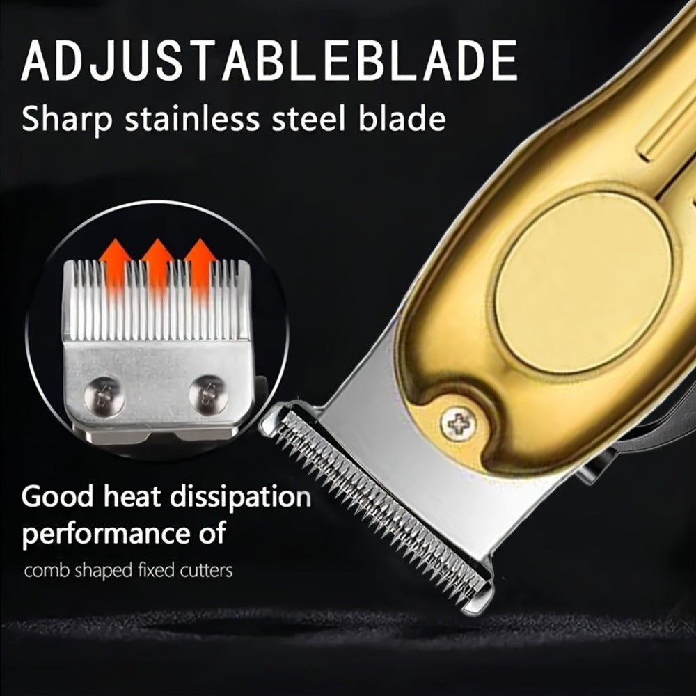 Cordless Hair Clipper Set for Men & Women – Professional Wireless Barber Clippers with T-Blade Trimmer, LED Screen, Adjustabl