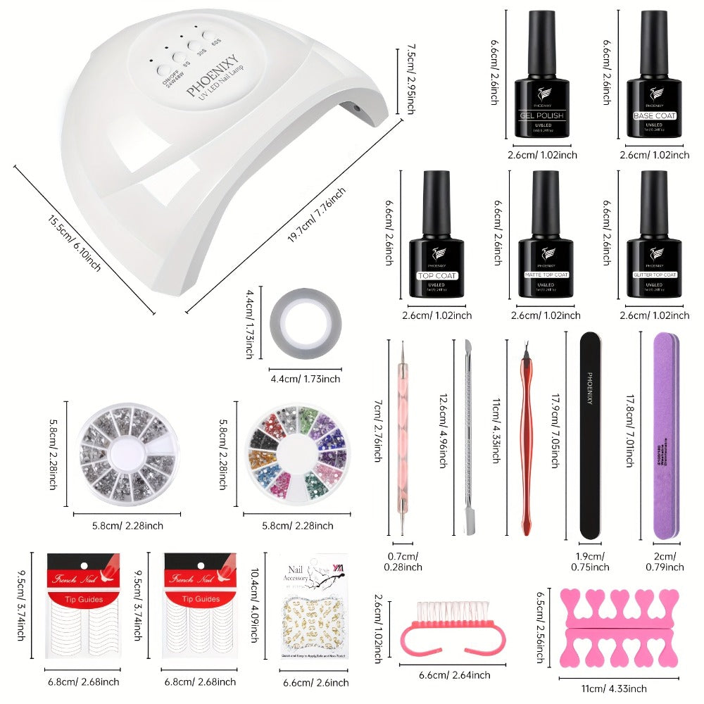 61-Piece Gel Nail Polish Kit with UV LED Lamp, 40 Color Bottles, Base and Top Coats and Manicure Tools — image 4