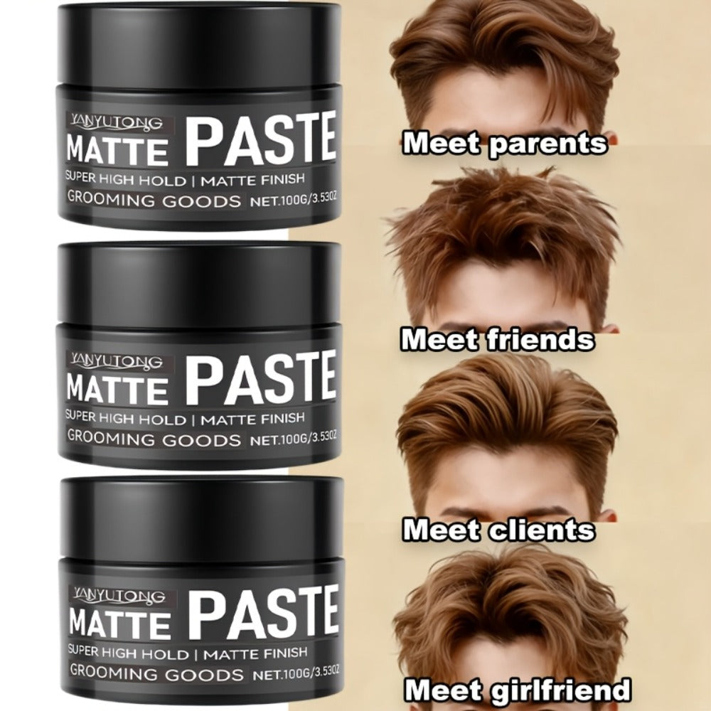 Matte Hair Paste for Men 100g, Non-Greasy Medium Hold Styling Cream with Plant Squalane & Argan Oil — image 5