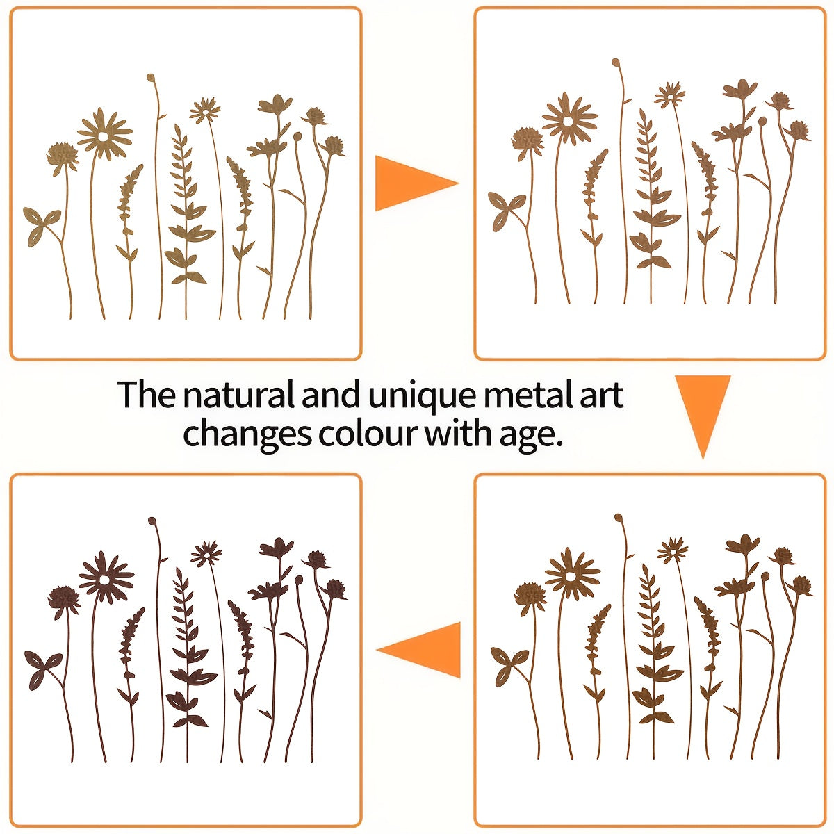 Rustic Metal Wildflower Bouquet, 10-Piece Mixed Stem Set from 25.4 to 40 cm for Vases and Planters — image 7