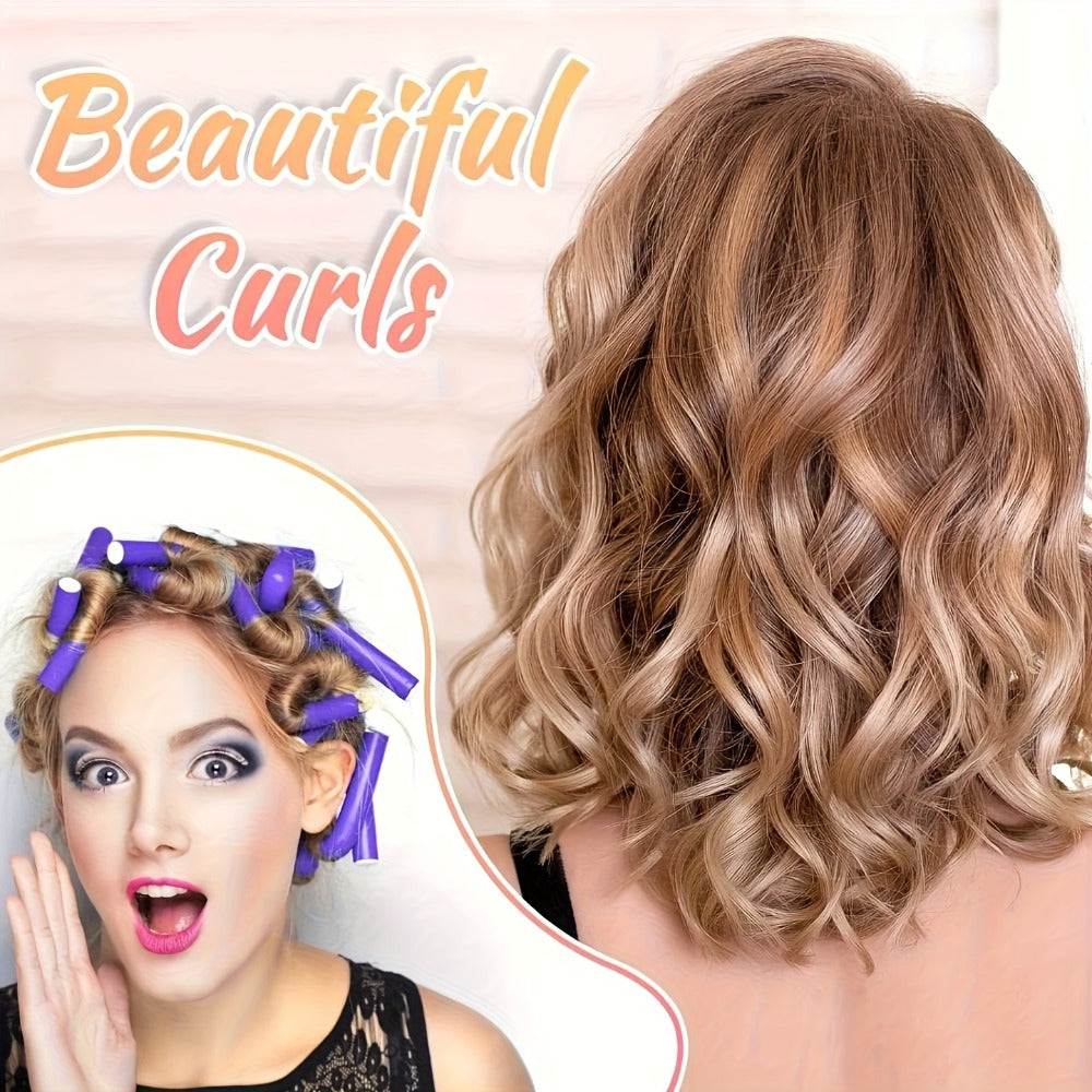 Flexible Foam Curl Formers 50pcs Heatless Curling Rods – Bendable Twist Hair Rollers for DIY Soft Waves & Spiral Curls, Short
