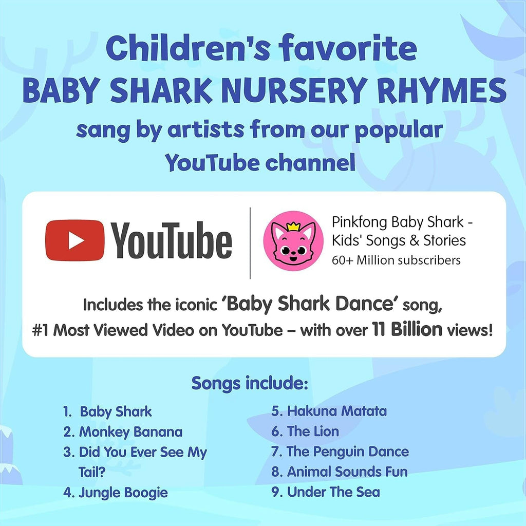 Baby Shark Sound Book for Toddlers, Pinkfong 10-Button Interactive Animal Songs Sing-Along Nursery Rhymes Learning Book Kids 