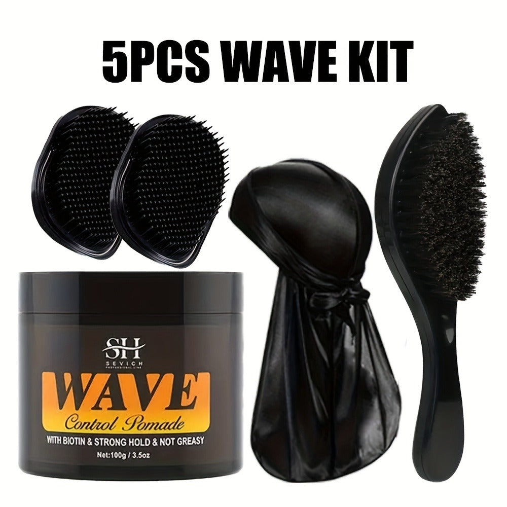 360 Wave Pomade Strong Hold Hair Styling with Jojoba Oil – Frizz Control Moisturizing Formula for Dreads Locks Twists Coily C