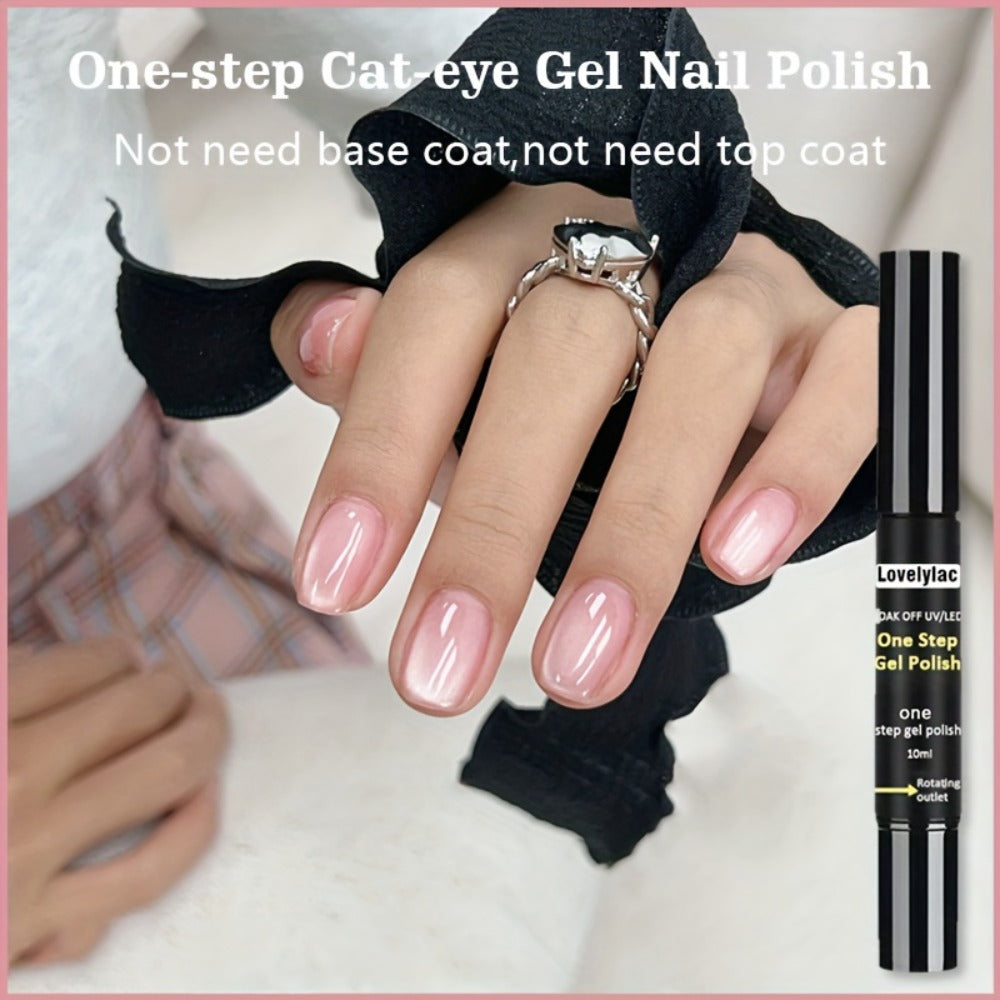 Magnetic Cat Eye Gel Nail Polish Pen 3-in-1 All-in-One Base Coat Color Top Coat – Ultra-Bright High-Saturation Polygel — imag