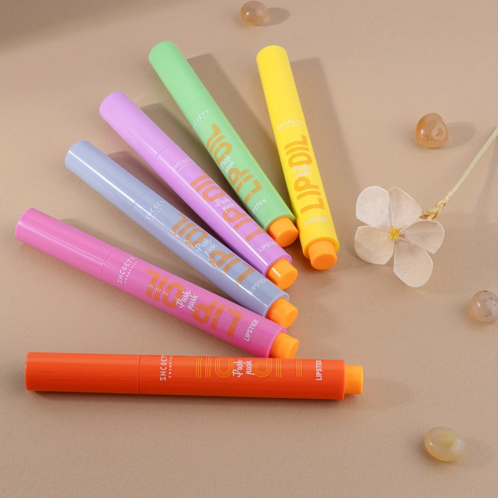 6-Piece Neon Press-On Lip Gloss Set High-Gloss Bold Lip Makeup, for Makeup, Travel and Everyday Vanity Use — image 8