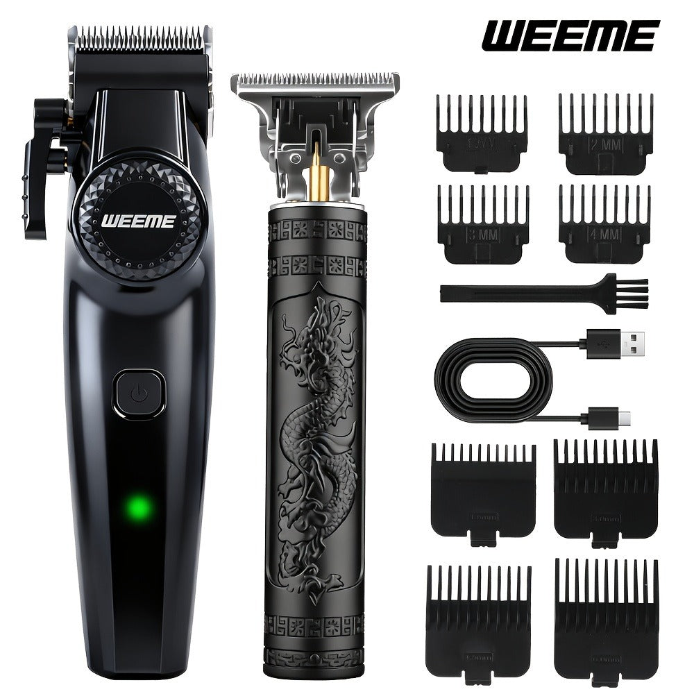 Men's Electric Grooming Kit 4-in-1 – Hair Clipper, Beard Trimmer, Electric Shaver & Nose Hair Trimmer Set, Gradient Design — 