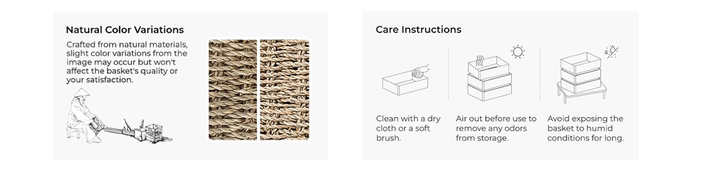 Scalloped Wicker Storage Baskets Set of 2 with Handles in Water Hyacinth or Seagrass Weave — image 18