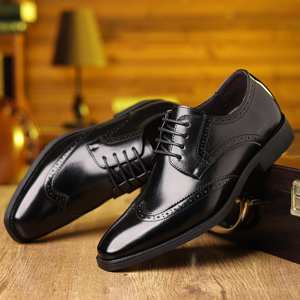 Men's Leather Formal Shoes - Soft Sole Casual Business Dress Shoes