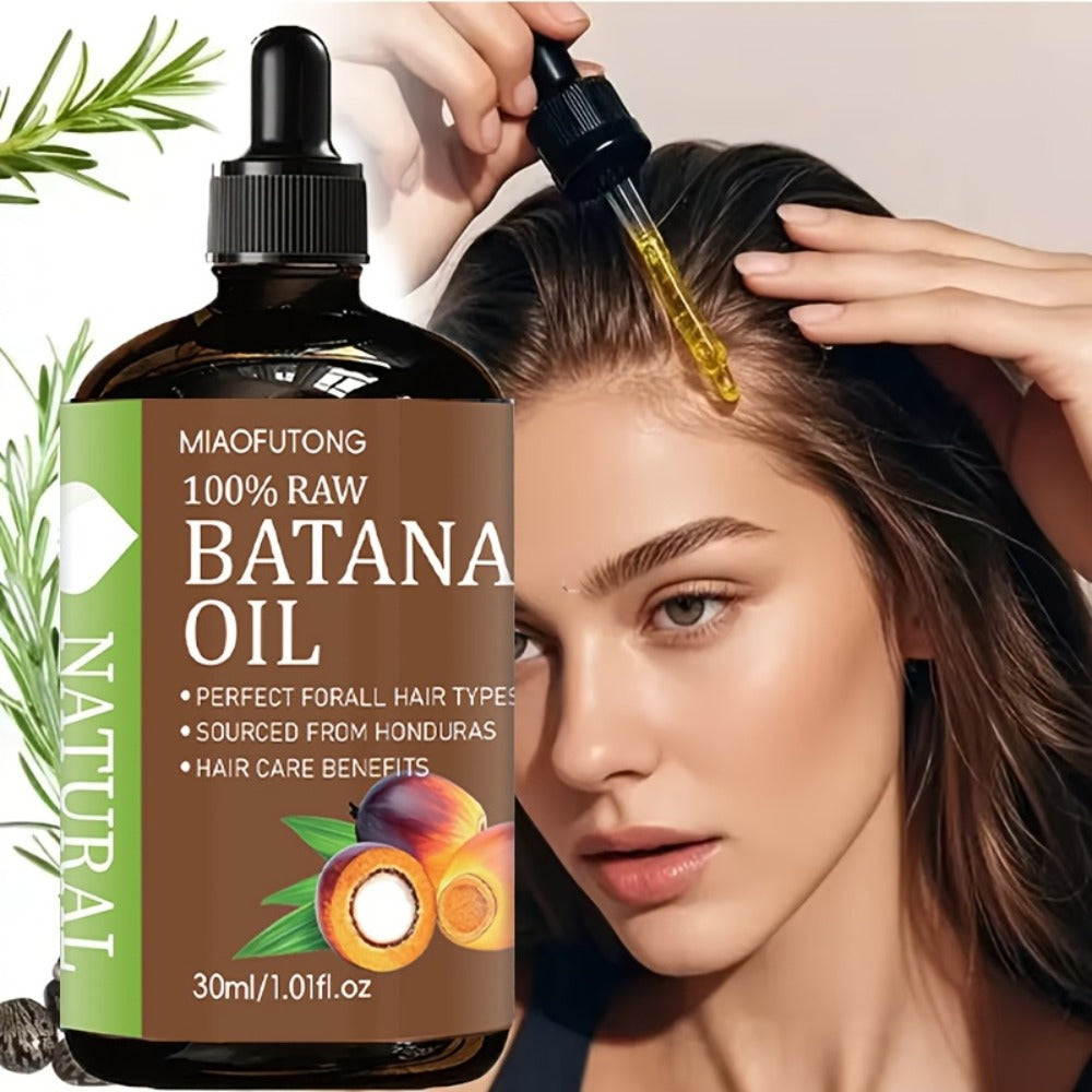 Hair Oil MIAOFUTONG Batana 30ml Amber Dropper Bottle with 1.01fl oz Label for Hair and Scalp Application — image 1