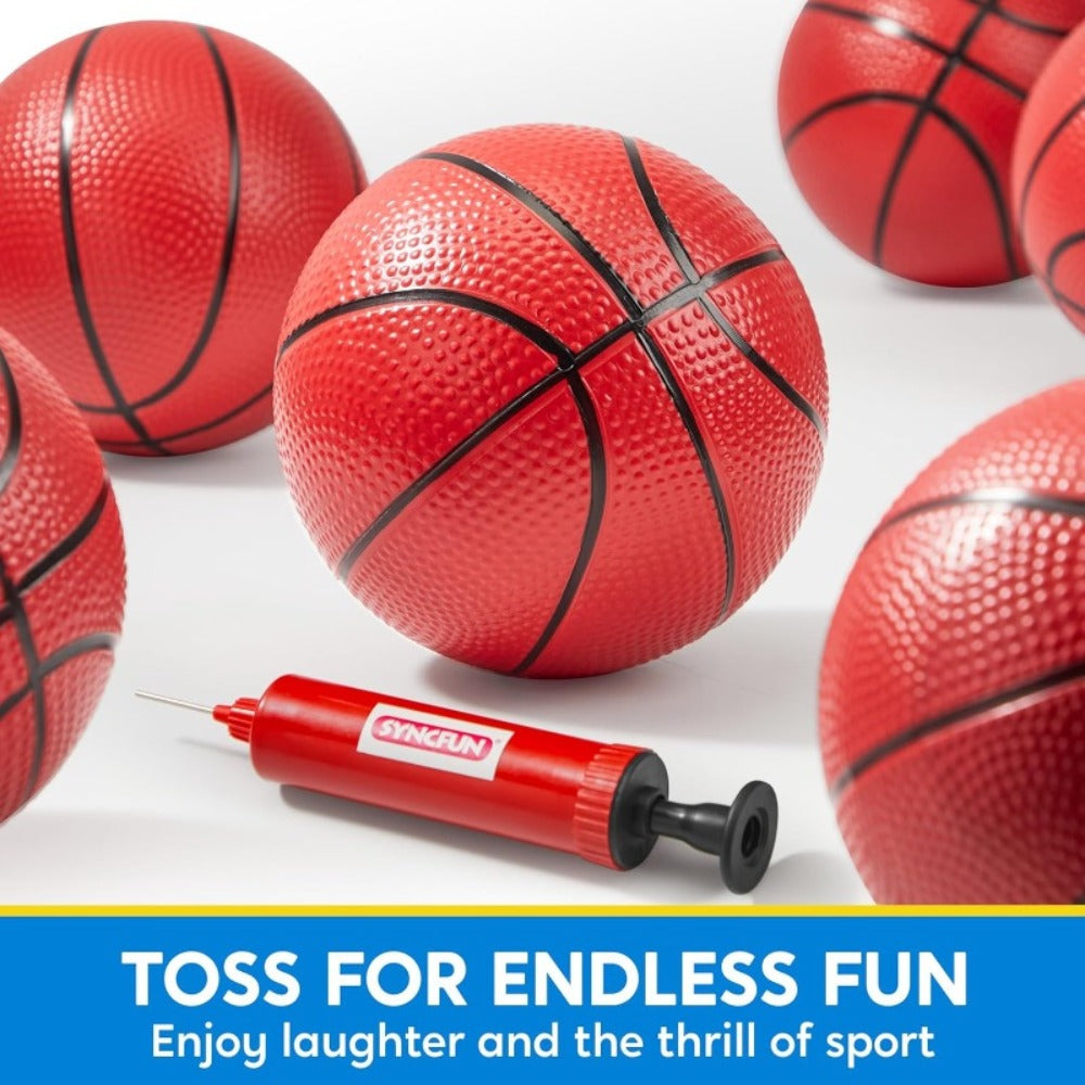 Kids Mini Basketballs Set of 6, 5-Inch Rubber Basketballs with Hand Pump, Perfect for Mini Hoops — image 7